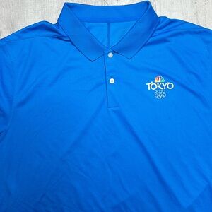 Nike Shirt Men's XL Dri Fit Blue Tokyo Olympics 2020 Short Sleeve Golf Golfer
